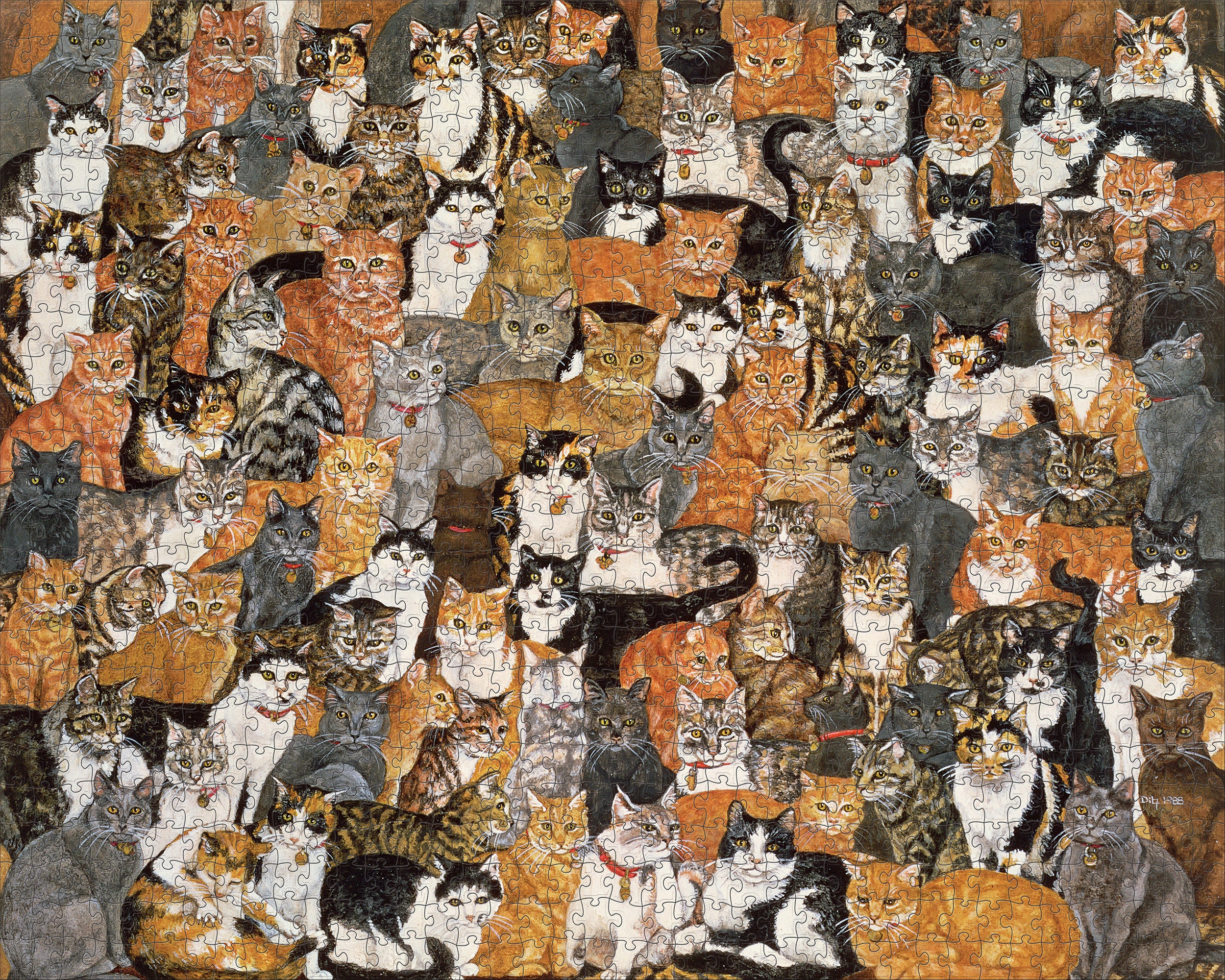 Ditz: Double Cat-Spread 1000-Piece Jigsaw Puzzle – Pomegranate