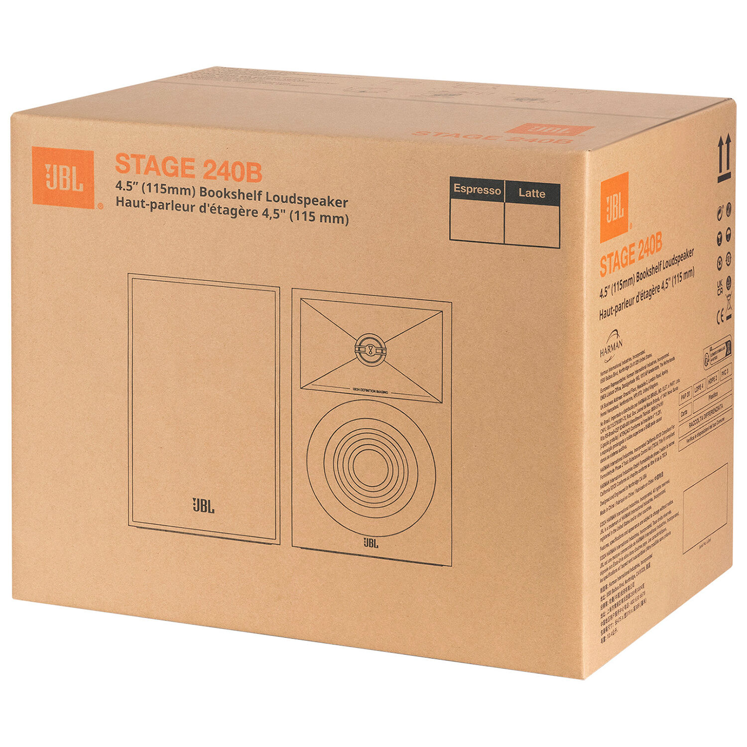 JBL Stage 240B 2 Way 4.5 in. (114 mm) Bookshelf Loudspeaker