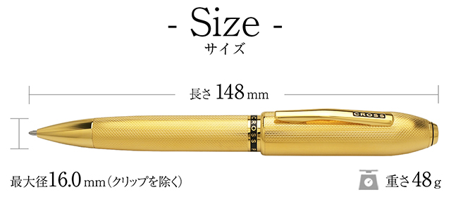 CROSS（クロス） ボールペン ピアレス125 23金ゴールドプレート | ペン