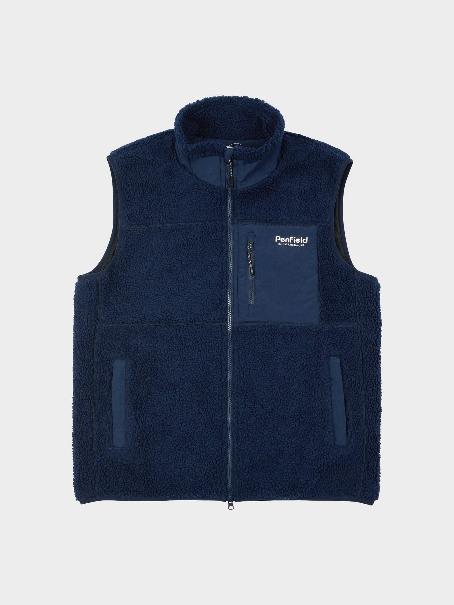 Hudson Script Fleece Vest in Navy Blue – Penfield