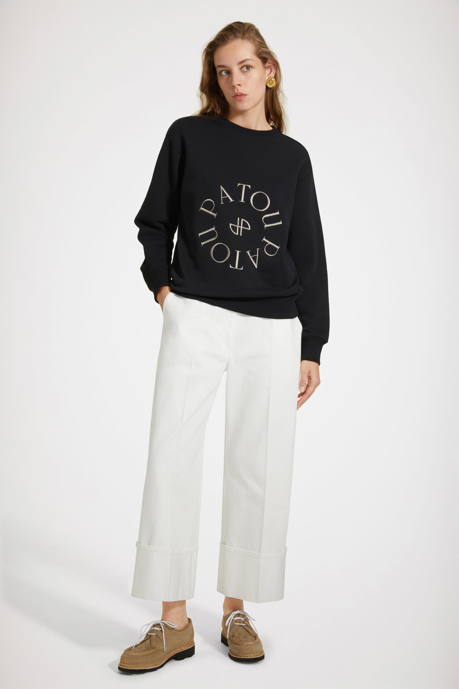 PATOU パトゥ】超美品✨メダイヨン 刺繍ロゴ スウェットシャツS Patou