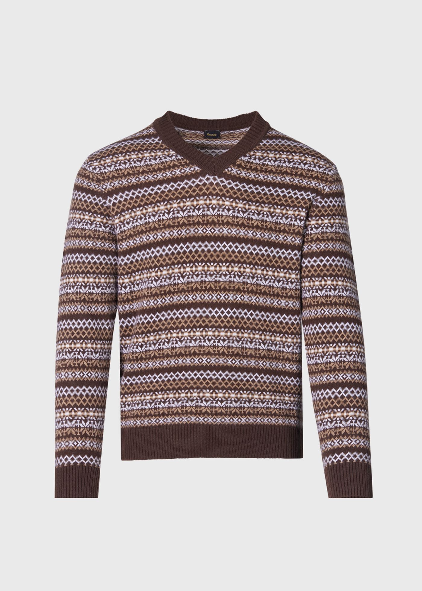 Wool & Cashmere Fair Isle V-Neck Sweater