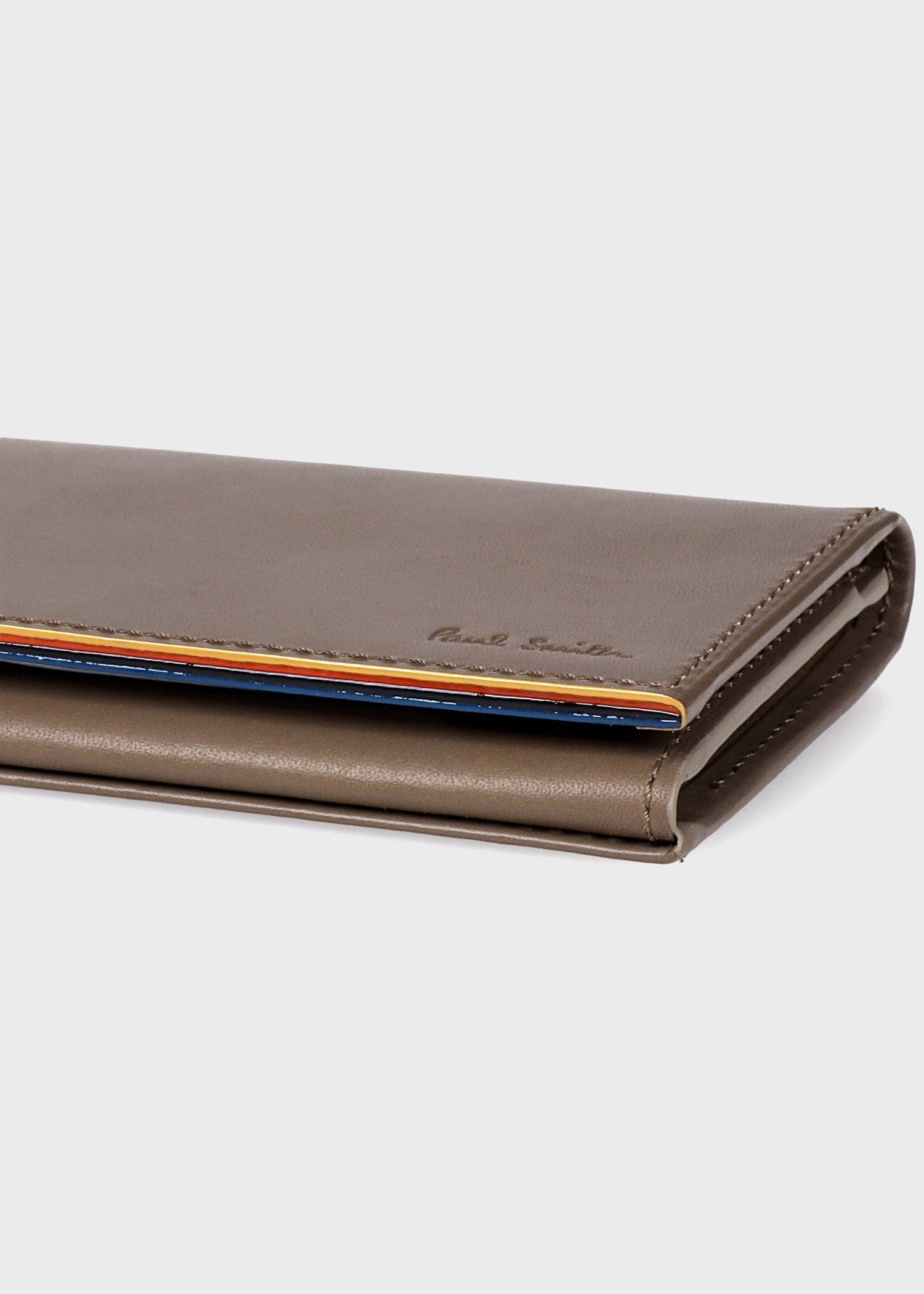 ストライプカラードエッジ 名刺入れ（グレイッシュベージュ） ｜ポール