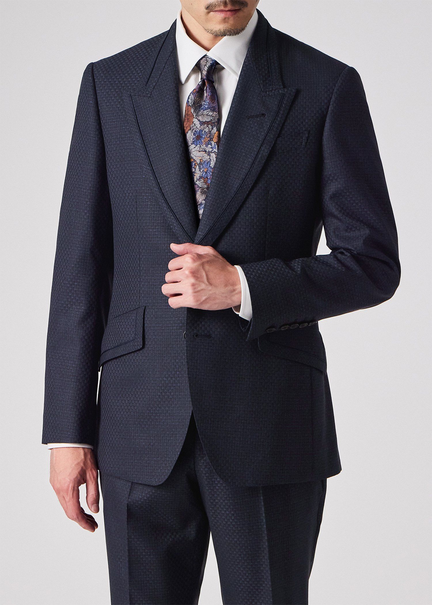 希少 ポールスミス ジップ セットアップ ピークドラペル タキシード 裾