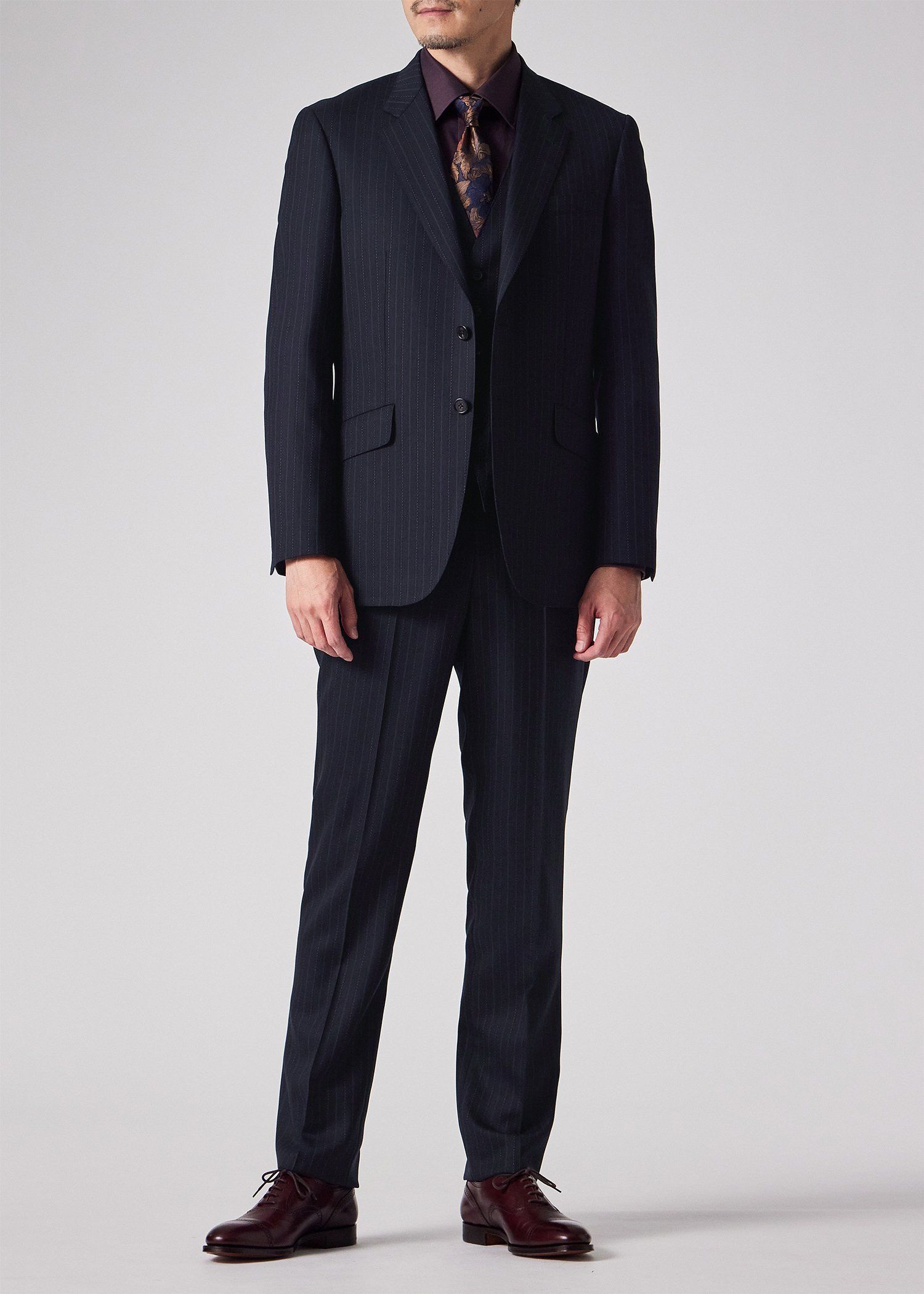 オルタネイトストライプ シングル2Bスーツ（ネイビー） ｜ポール・スミス