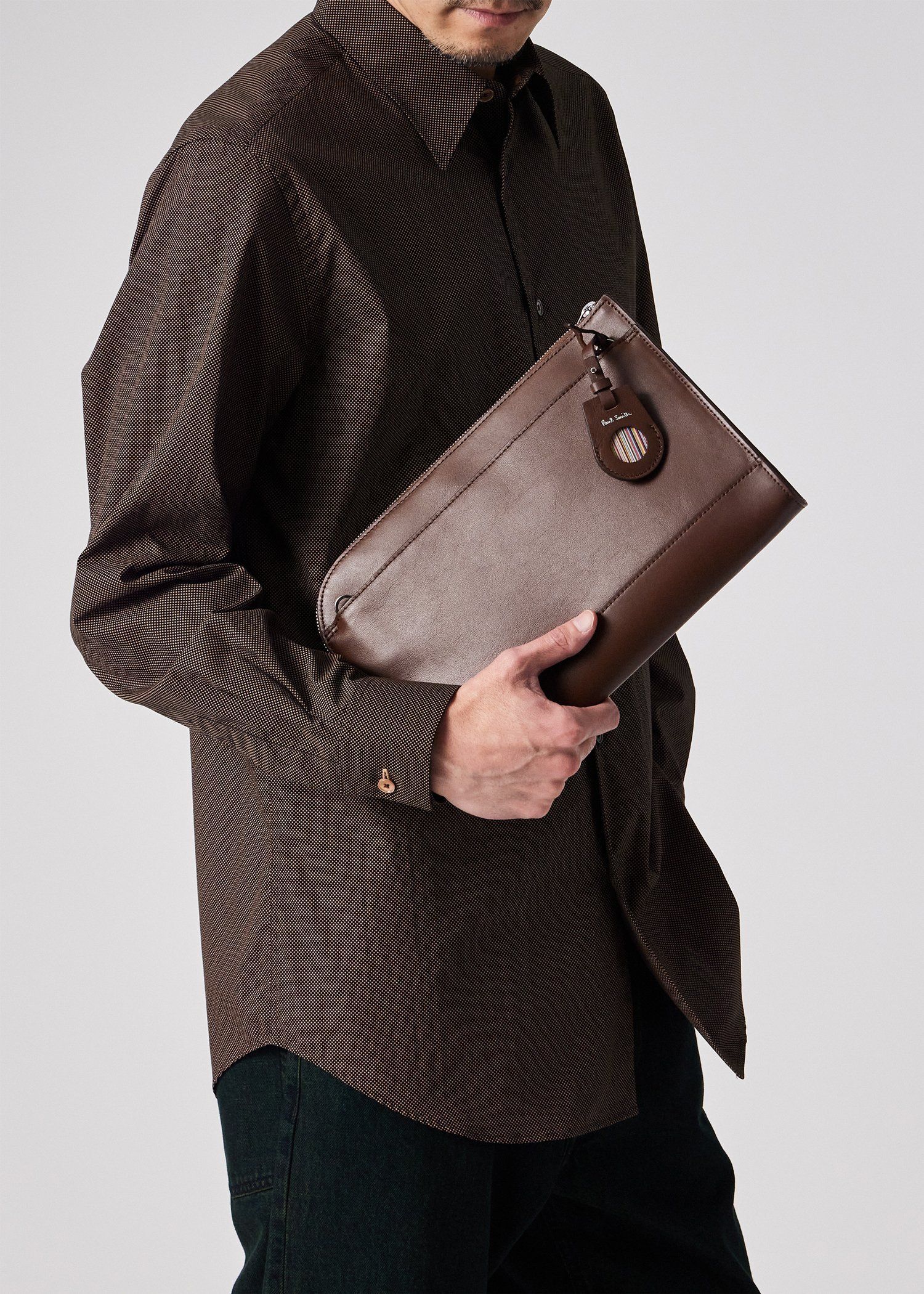モダンビジネス 2WAYクラッチバッグ（ダークブラウン） ｜ポール・スミス