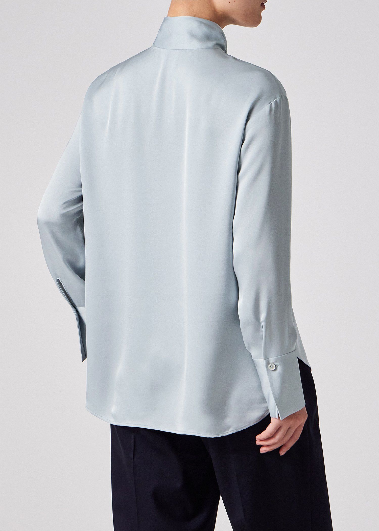 ウィメンズ サテン ボウタイ ブラウス（ライトブルー） ｜ポール・スミス