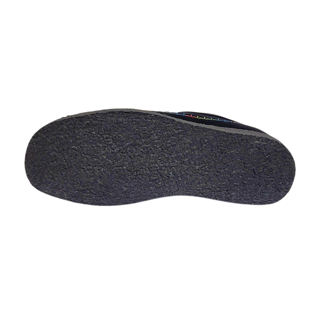 M387 Padmore & Barnes Willow – Black Suede Rainbow Stitch