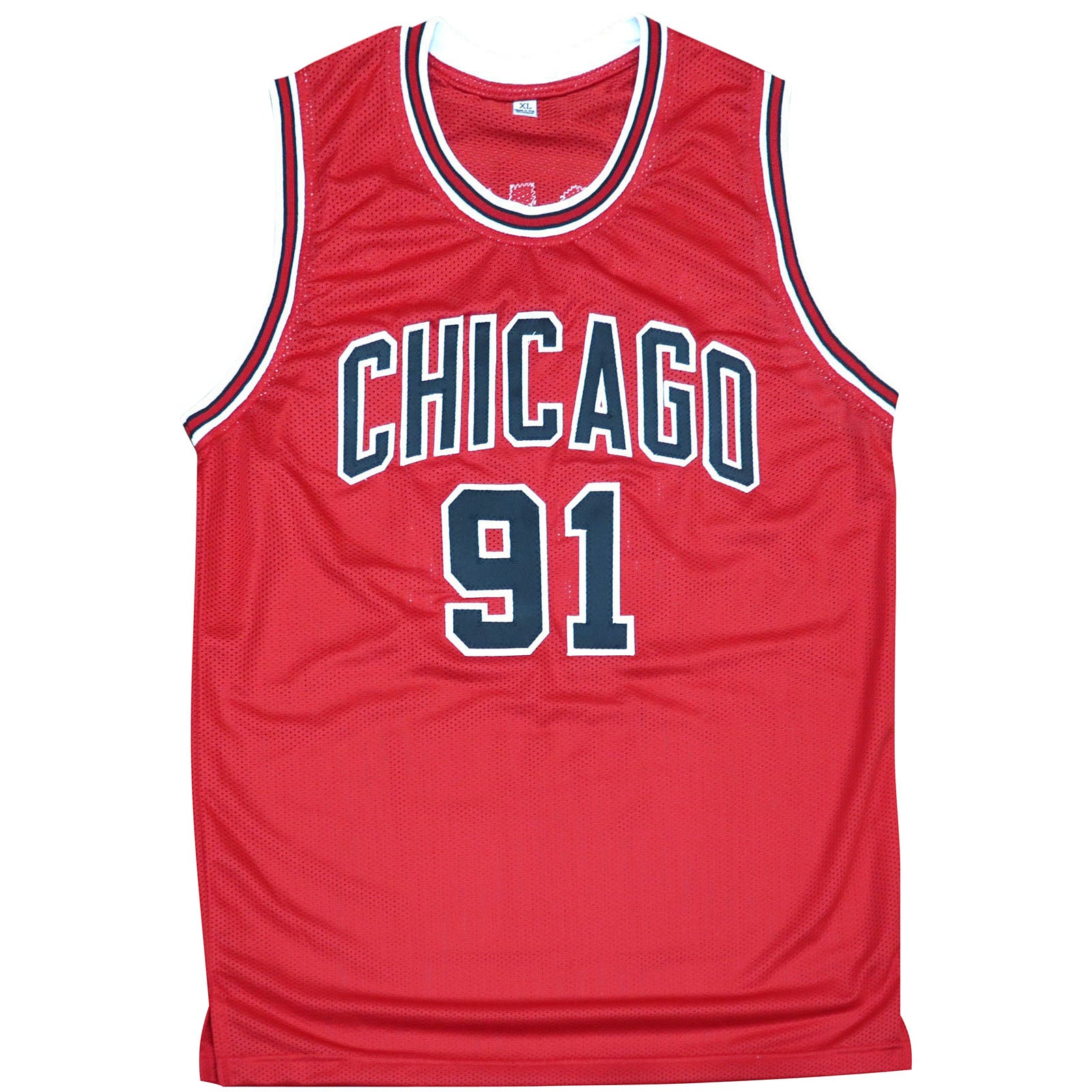 Dennis Rodman Autographed Chicago Bulls (Red #91) Custom Jersey