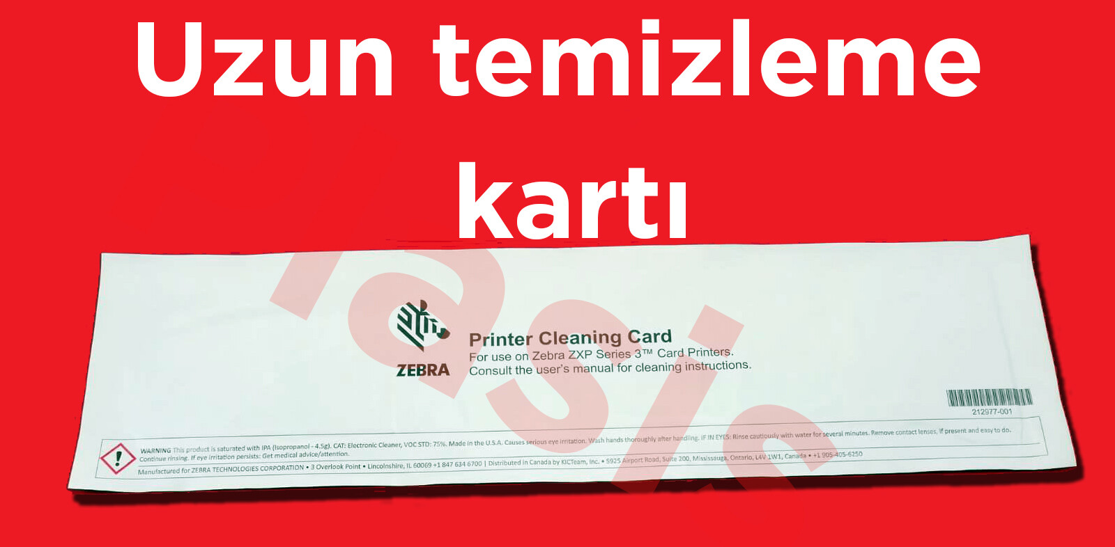 Zebra ZXP 3 temizleme kiti kartı - Plasis