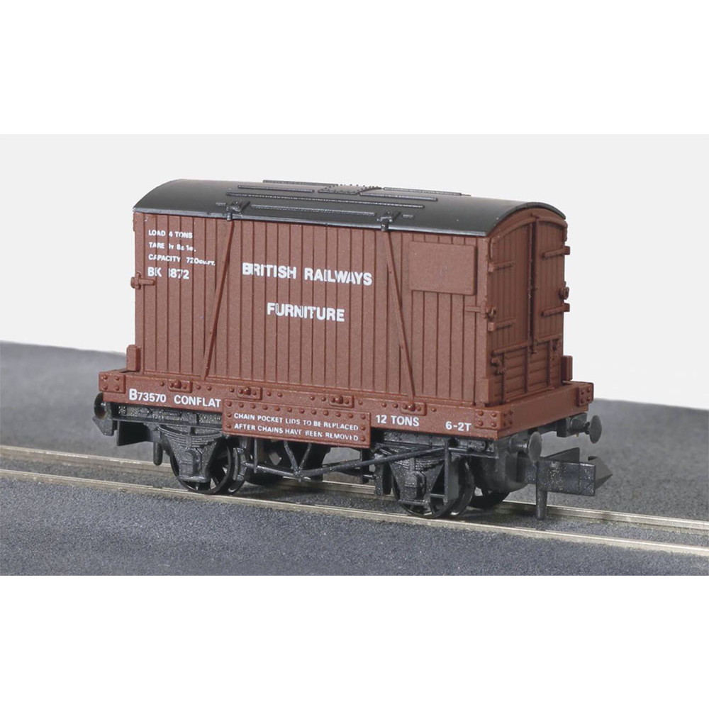 鉄道模型 :: 車両 :: Nゲージ イギリス2軸貨車 コンテナ付き無蓋車
