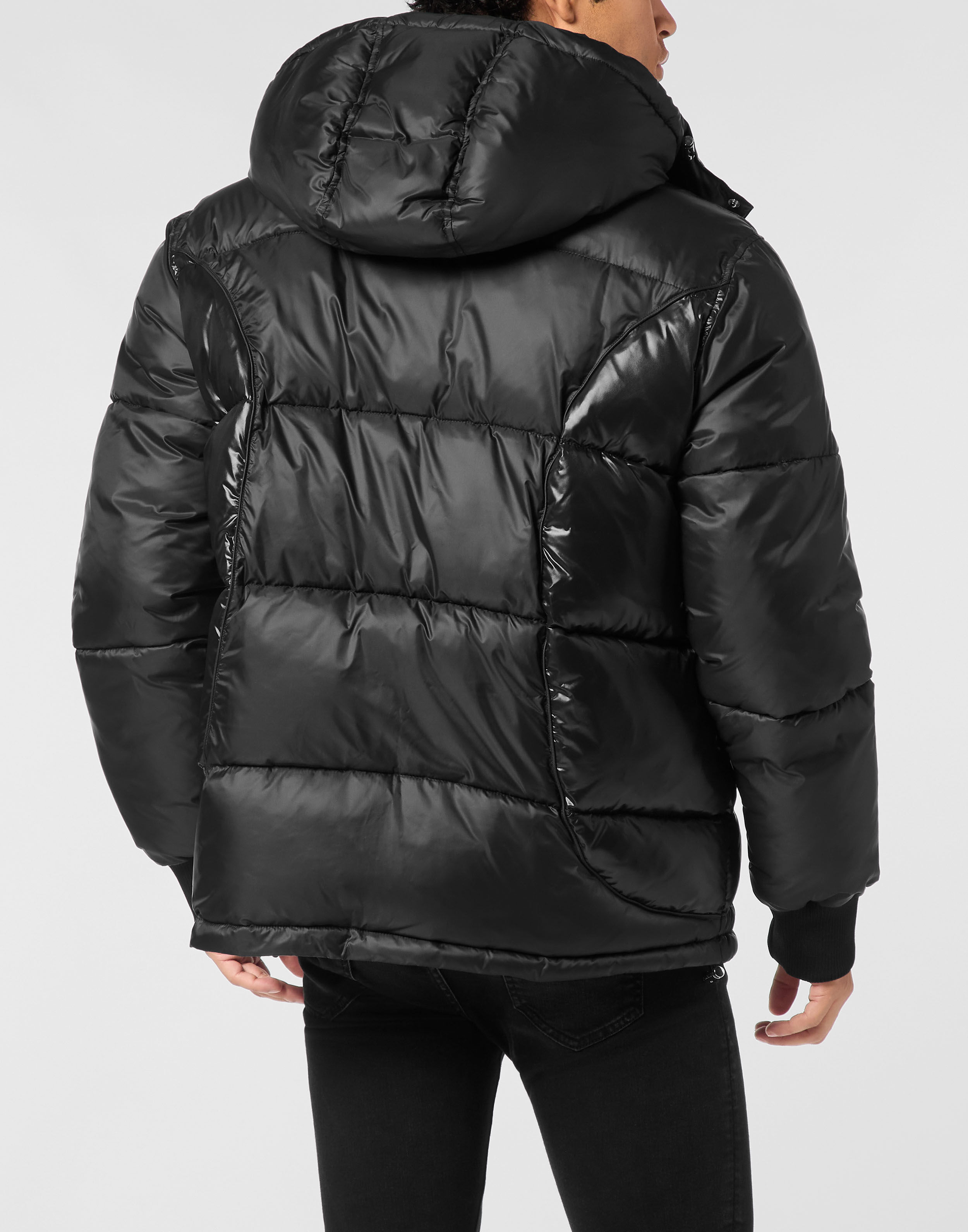 Mix Nylon Short Puffer Jacket | Philipp Plein