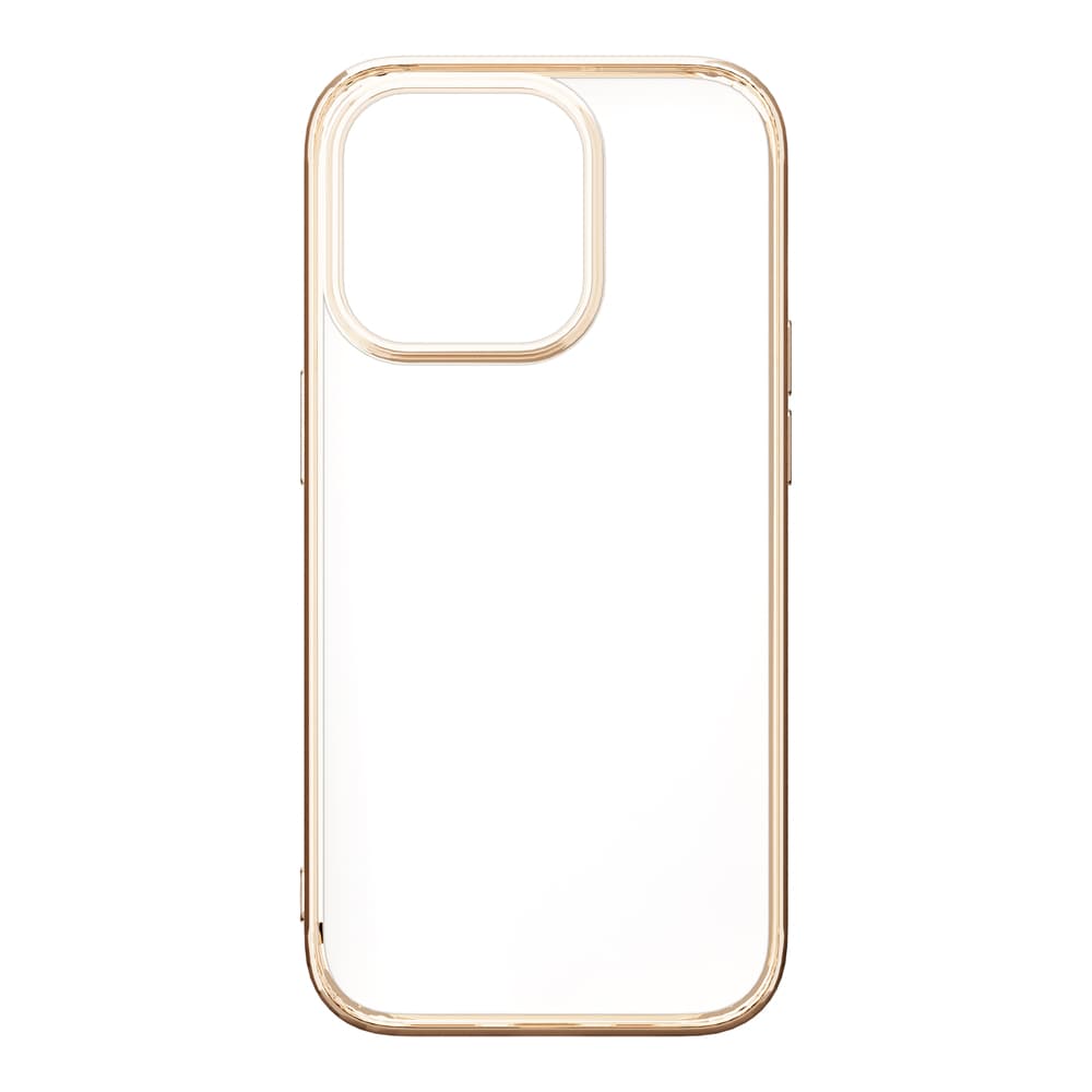 iPhone 14 Pro用 メタリックフレーム クリアケース [ゴールド]｜株式