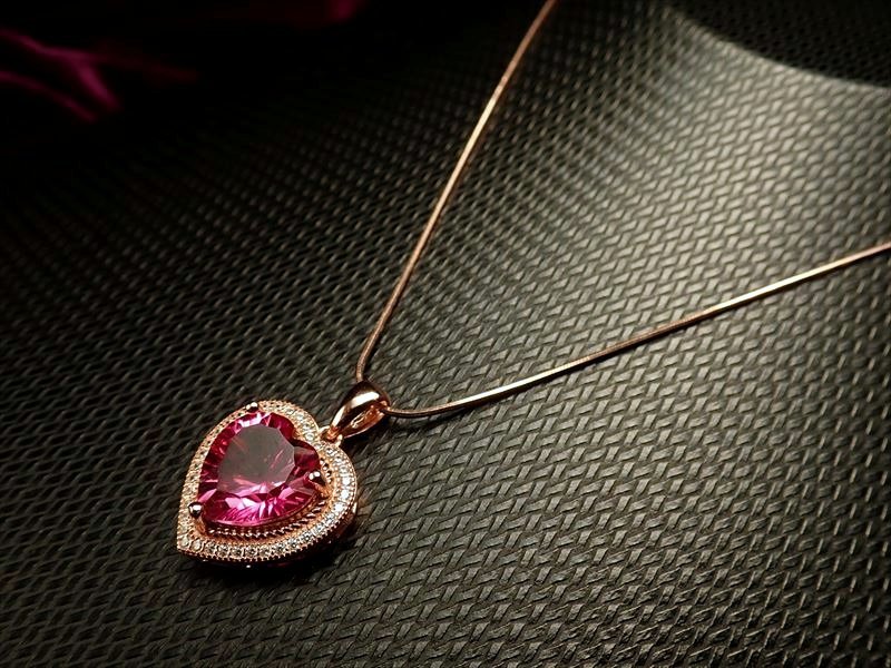 ◇極上ピンクカラー◇大粒ハート◇ジルコニア装飾◇5A◇ピンクトパーズ