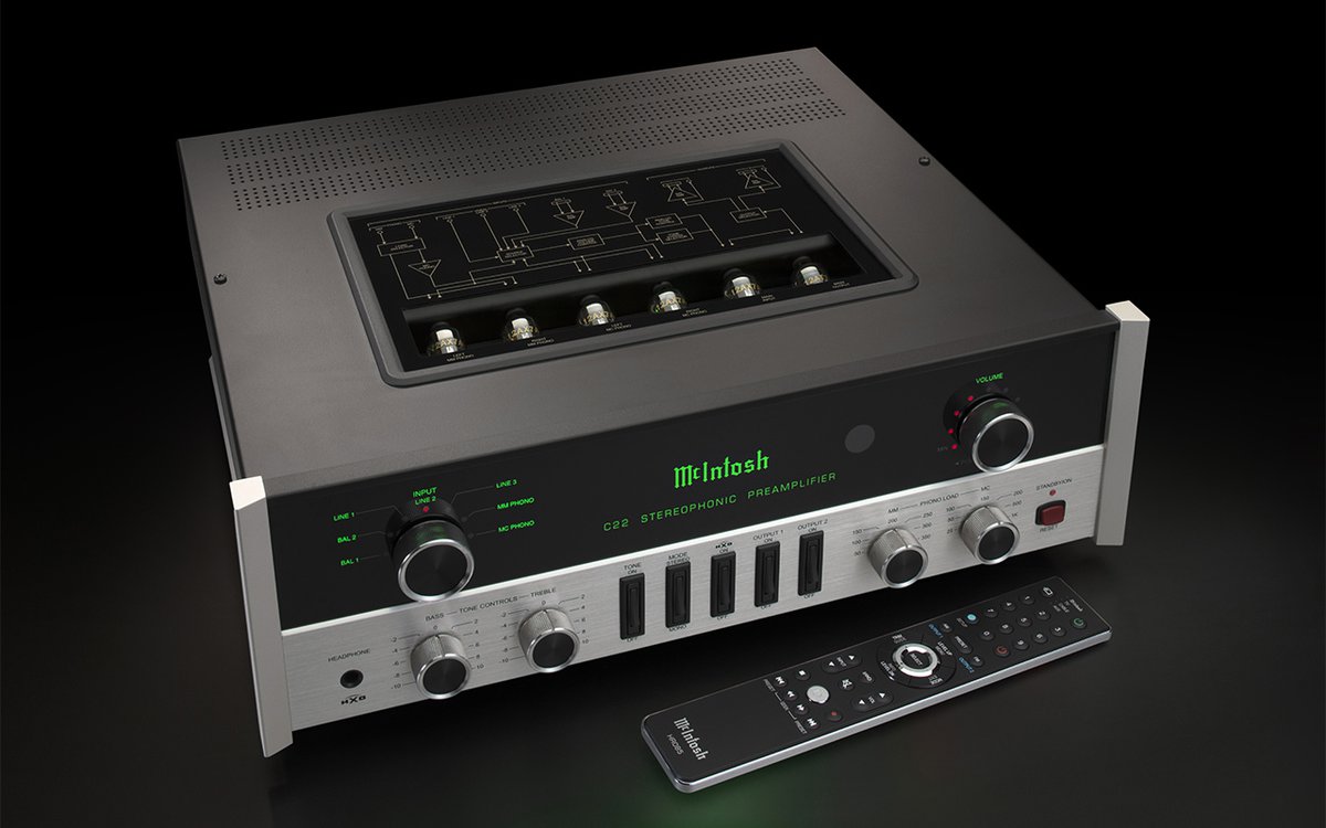 McIntosh、伝統型番を引き継ぐ真空管プリアンプ「C22V」。5代目モデル