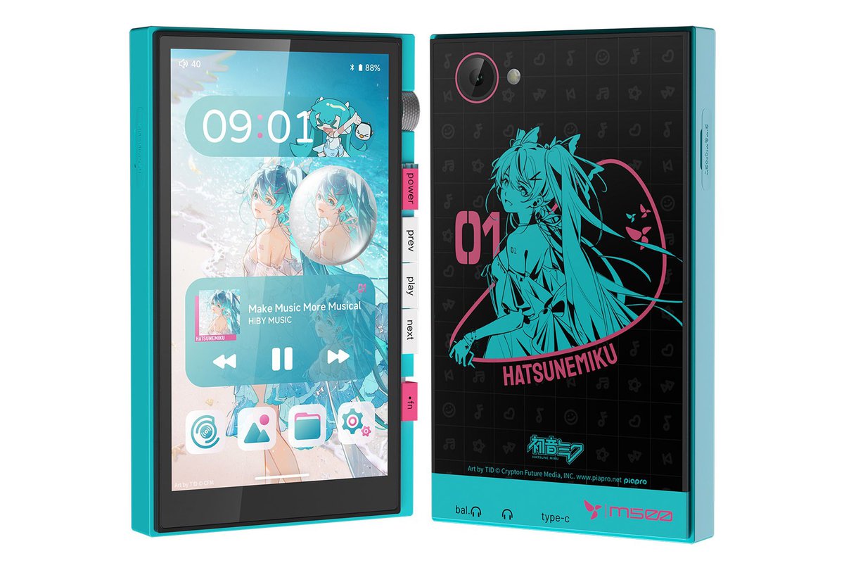 HiBy「初音ミク」コラボDAPが発売延期。コラボイヤホン「YUME」は1/30