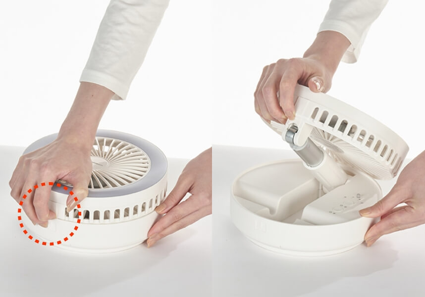 折り畳み式コードレス扇風機｜ファイテン 健光浴ファン｜製品情報