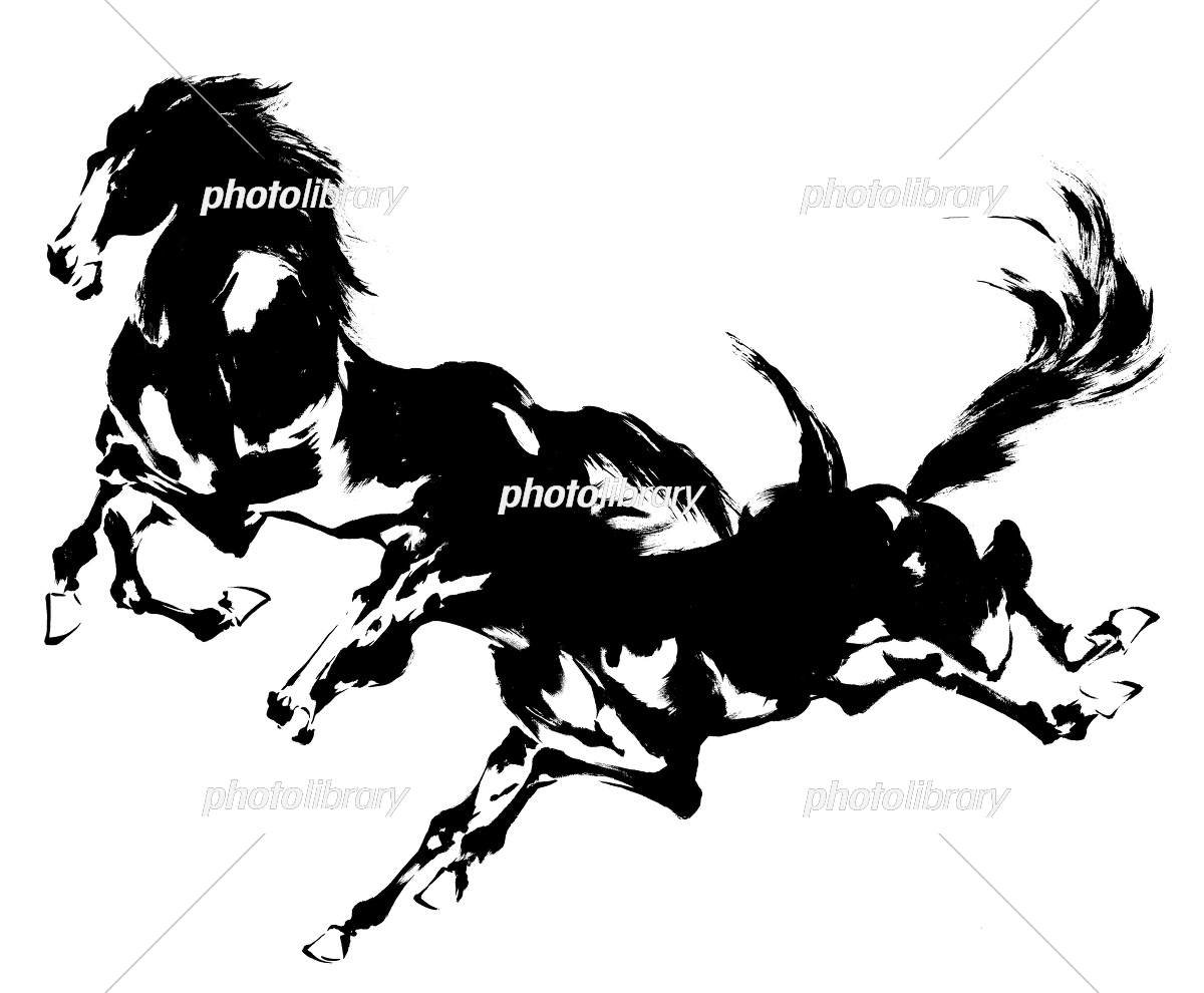 水墨画の馬 イラスト素材 [2857199] - フォトライブラリー