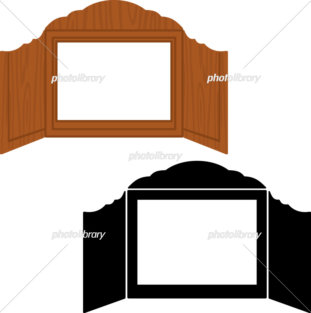 紙芝居用の木製の枠 イラスト素材 [7458255] - フォトライブラリー