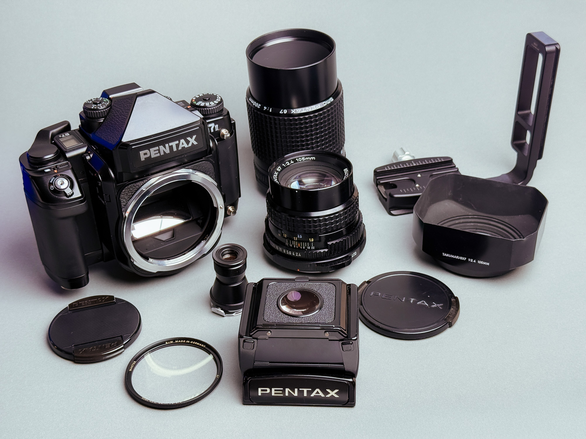 For Sale - Pentax 67II + AE Prism + Waist-Level Finder + 105mm f