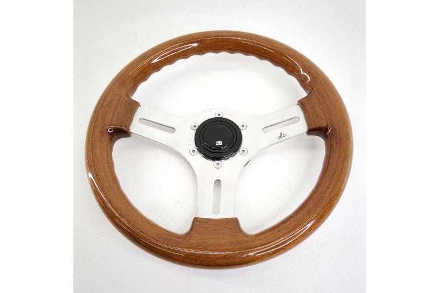 OBA ウッドステアリング 小径 ハンドル 約30cm ホーン付き 旧車 当時物