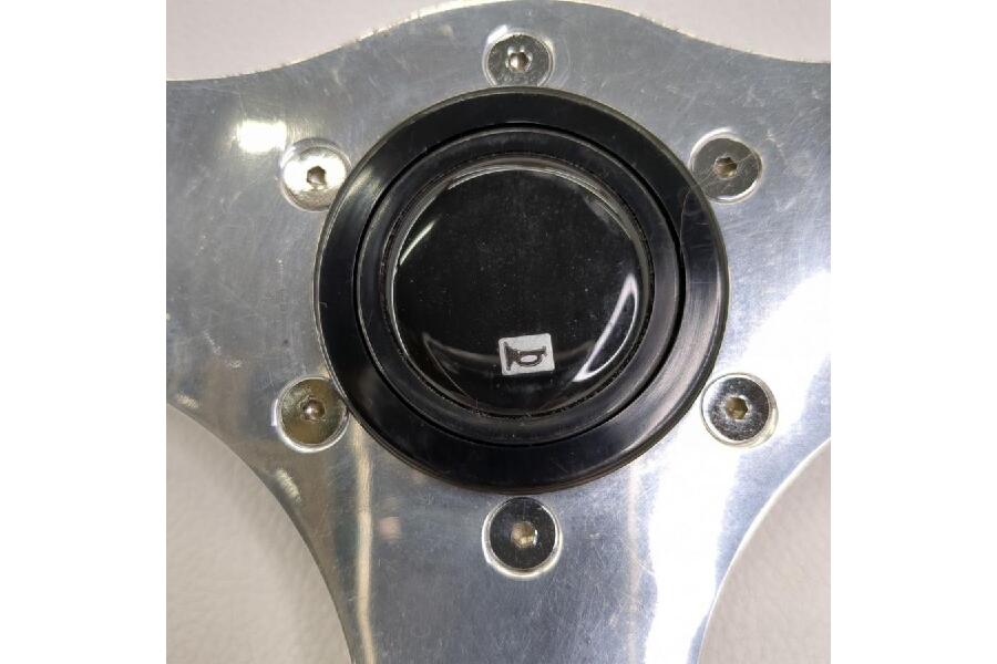 OBA ウッドステアリング 小径 ハンドル 約30cm ホーン付き 旧車 当時物