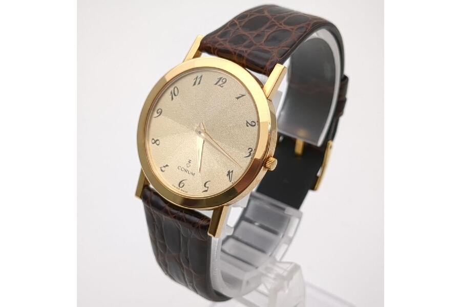 コルム K18ケース 50.127.56 クォーツ ゴールド文字盤 社外ベルト 純正