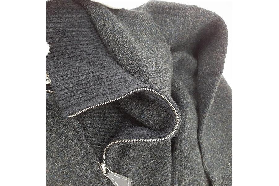 エルメス ハーフジップ メンズ 襟付きニット カシミア100％ サイズXL