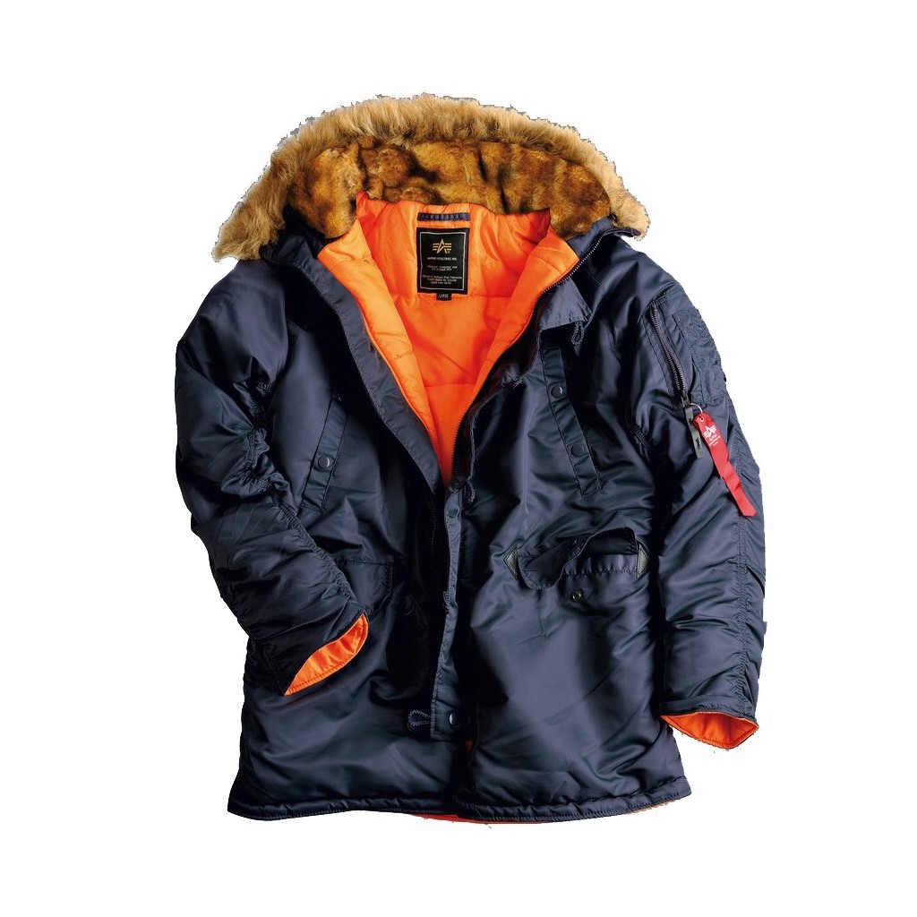 Alpha Industries N-3B Parka Slim Fit VF 59 Size S Color Replica Blue