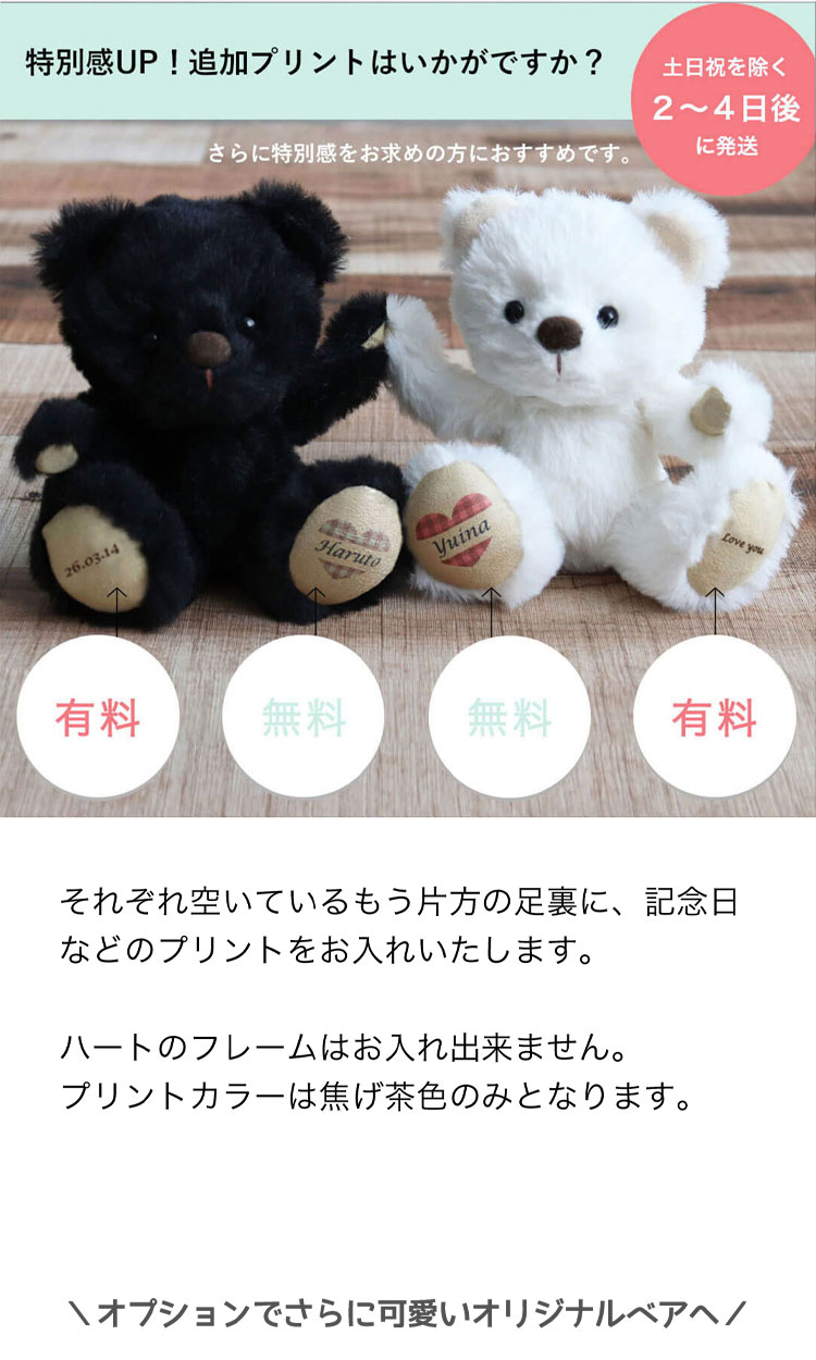ニコイチテディベア(4S) | テディベアギフトのプティルウネット
