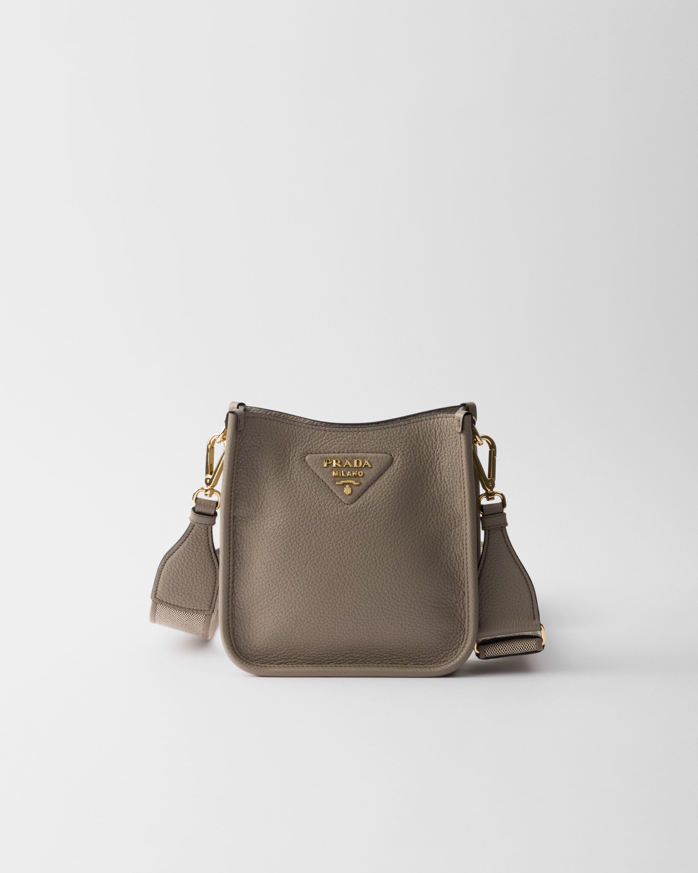 Clay Gray Mini Leather Shoulder Bag | PRADA