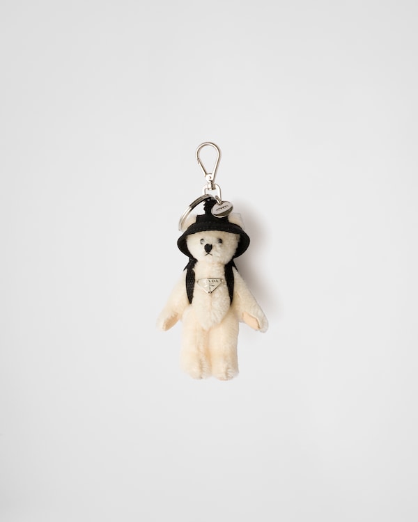 White Teddy Keychain Charm | PRADA