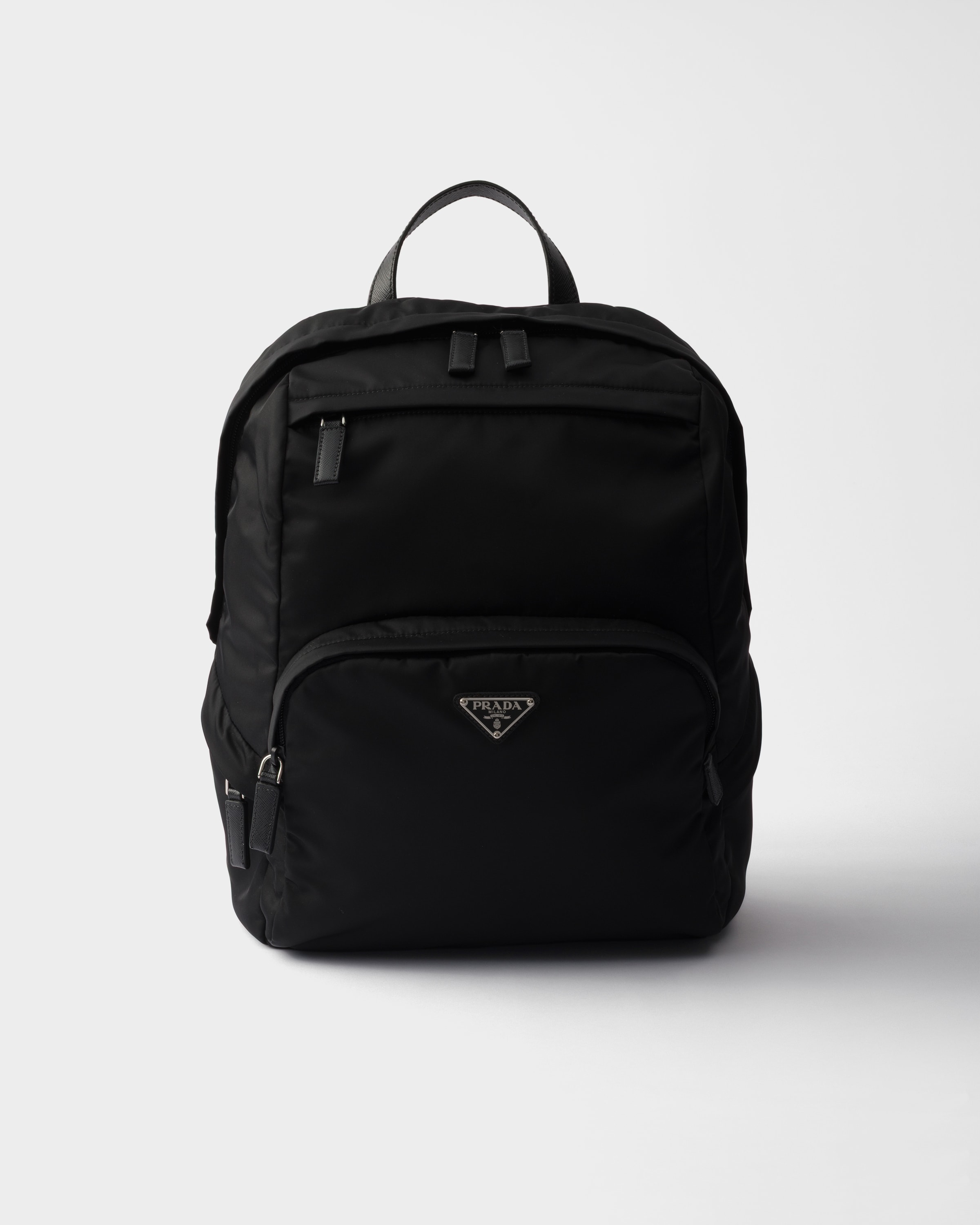 Black Re-nylon And Saffiano Leather Backpack | PRADA