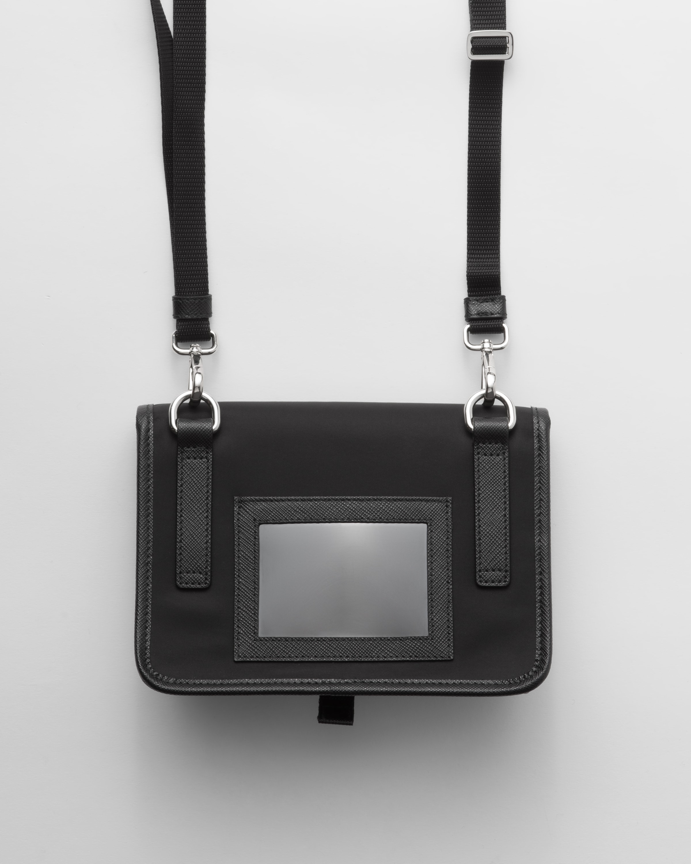 Black Re-nylon And Saffiano Leather Smartphone Case | PRADA