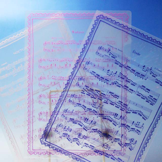 A4 クリアファイル 《ショパン》 3曲セット 120792 ◇ 音楽雑貨