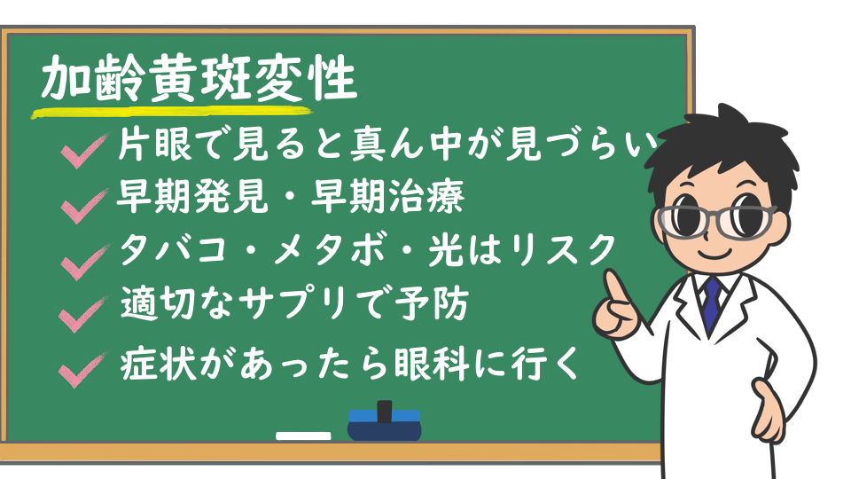 加齢黄斑変性:どんな病気？サプリメントの効果は？検査や治療は