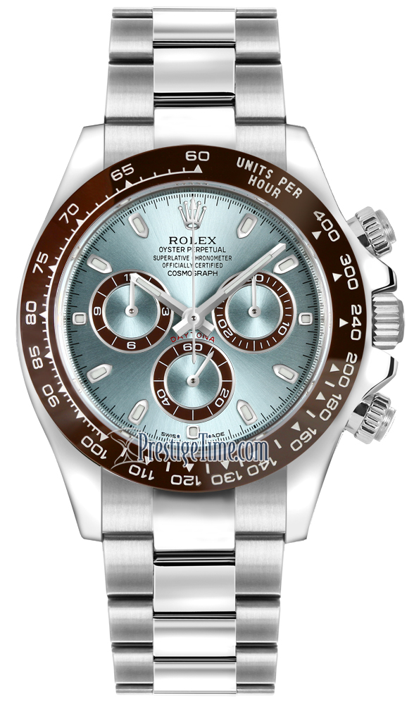116506 Ice Blue Index Rolex Cosmograph Daytona Platinum Mens Watch