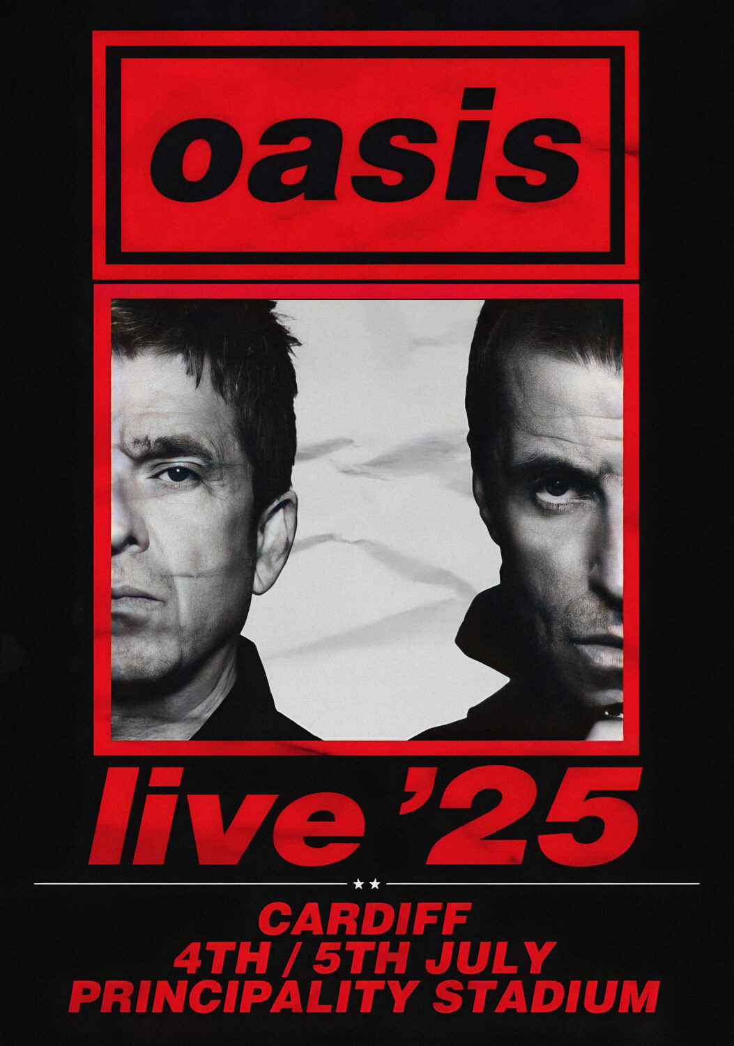 OASIS live '25 UK Cardiff Principality Stadium 2025 Tour Poster