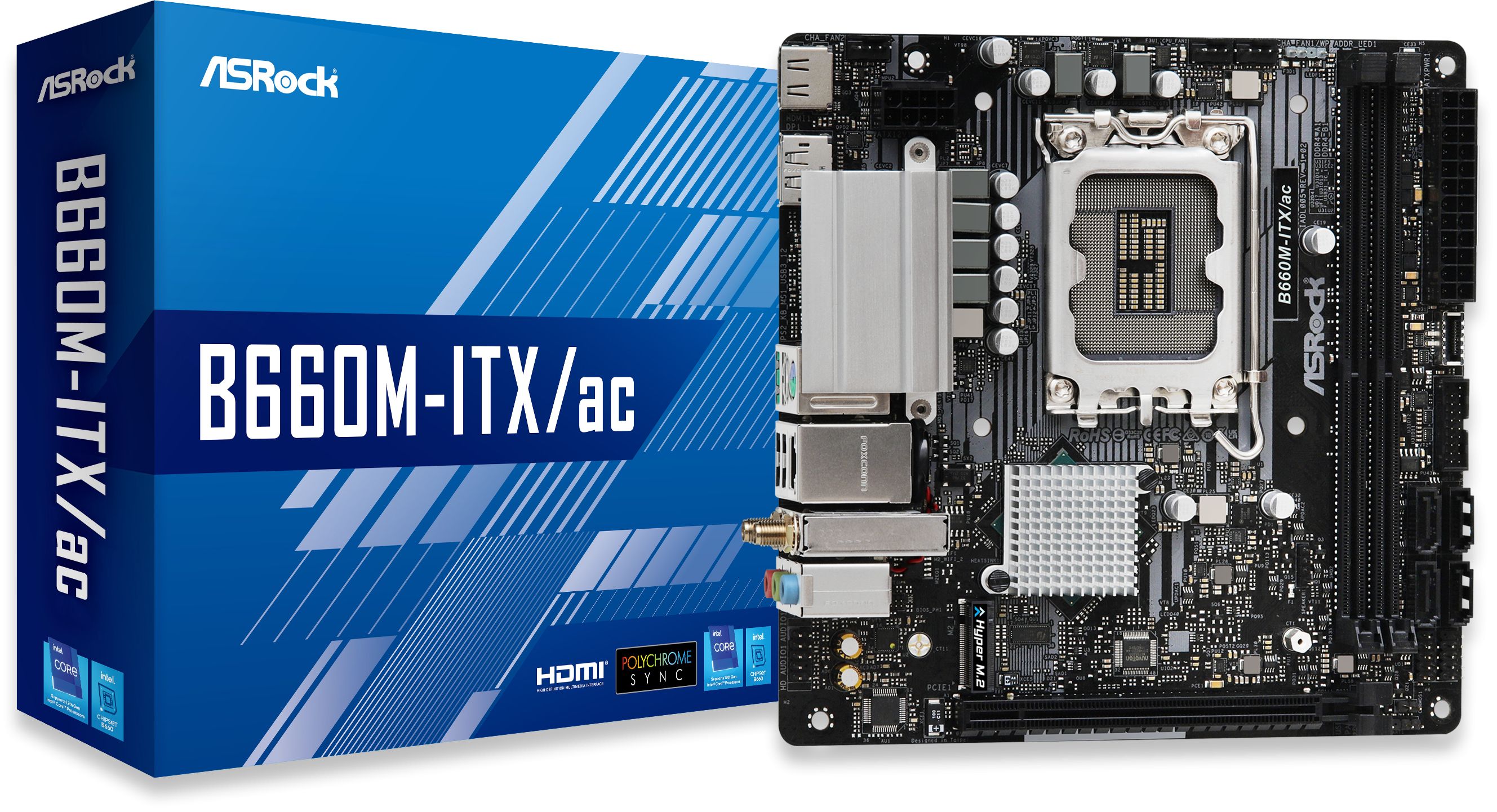 B660M-ITX/ac Wi-Fi LGA1700 Mini ITX Motherboard (DDR4)
