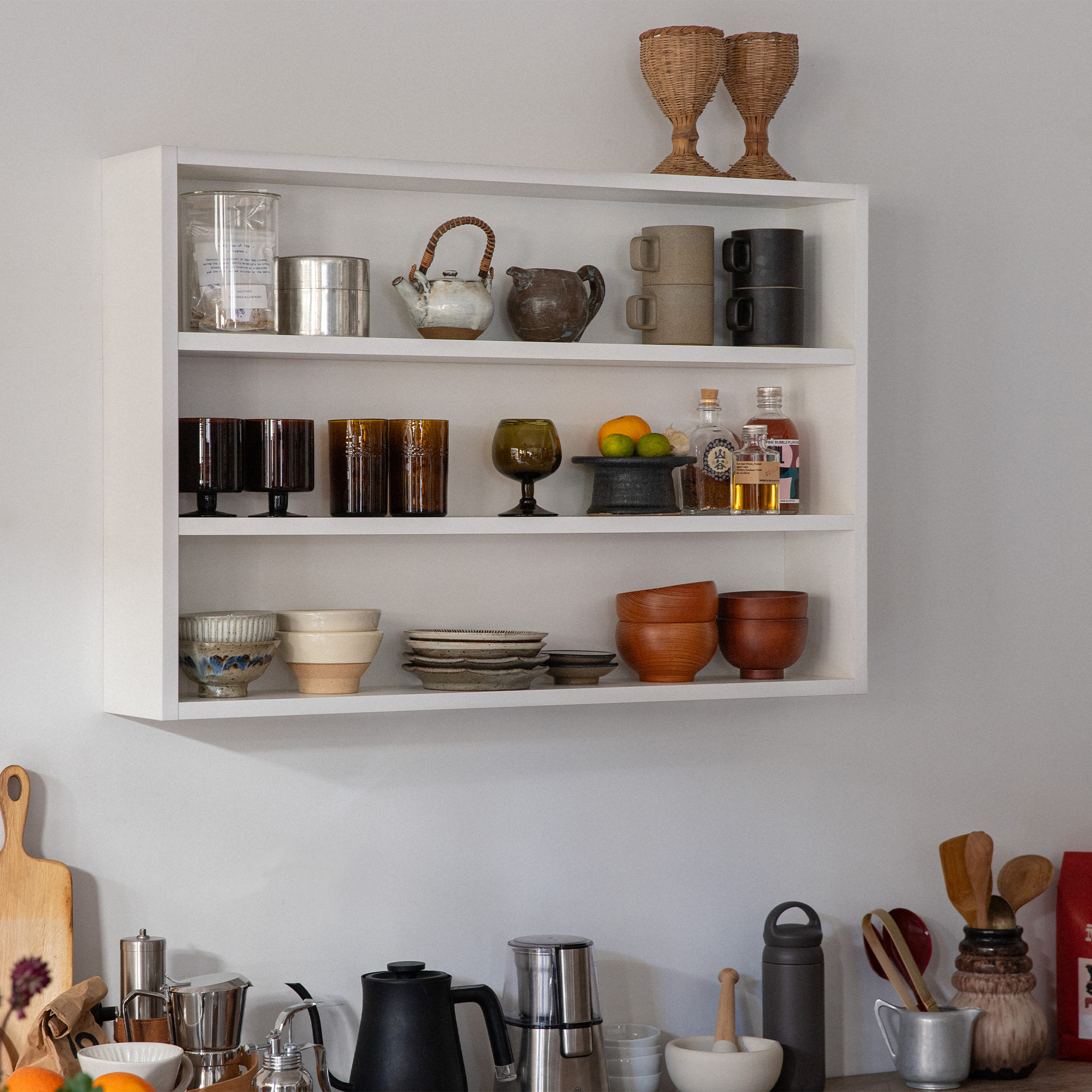 レギュラーシェルフ ホワイト 2段 W600 | KB-KC035-02-G141 | キッチン