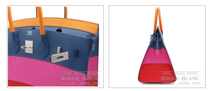 エルメス バーキン35 レインボー アプリコット×ブルーアガット