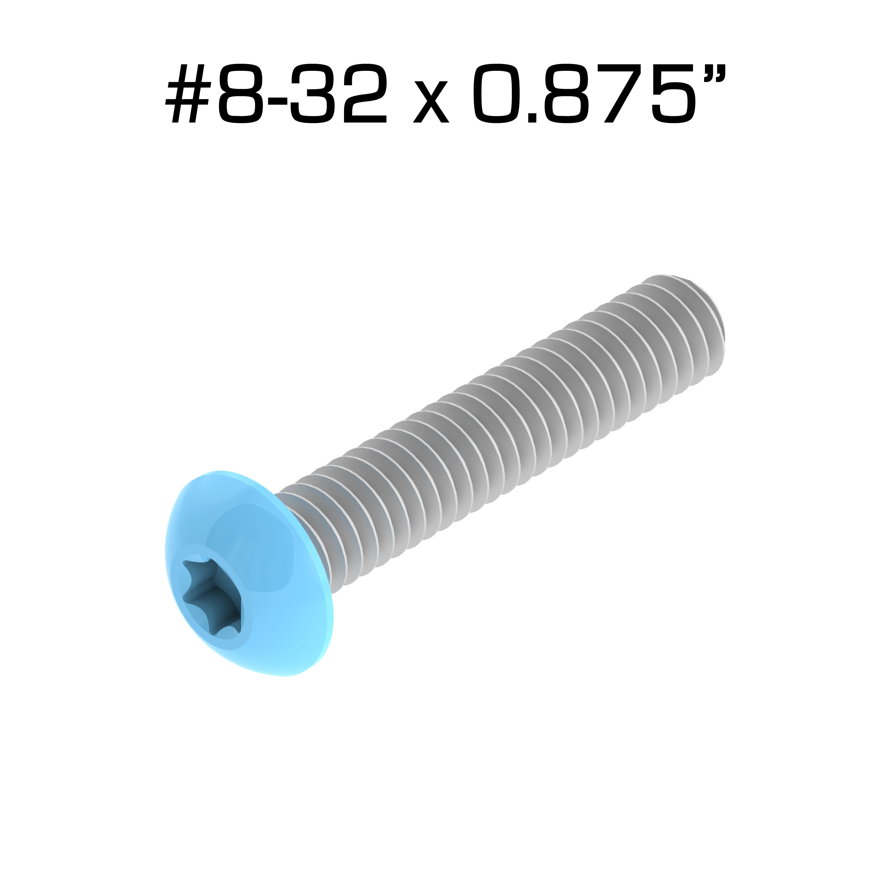 Color Coded Star Drive Screws, 8-32 x 0.875