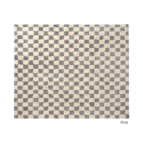 BRID モロッコ チェッカー ラグ 200×200cm 001463