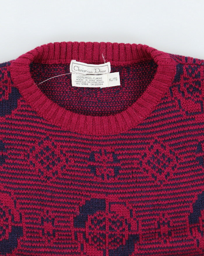 Vintage 90's Christian Dior Chunky Wool Knit Jumper - XL – Rokit