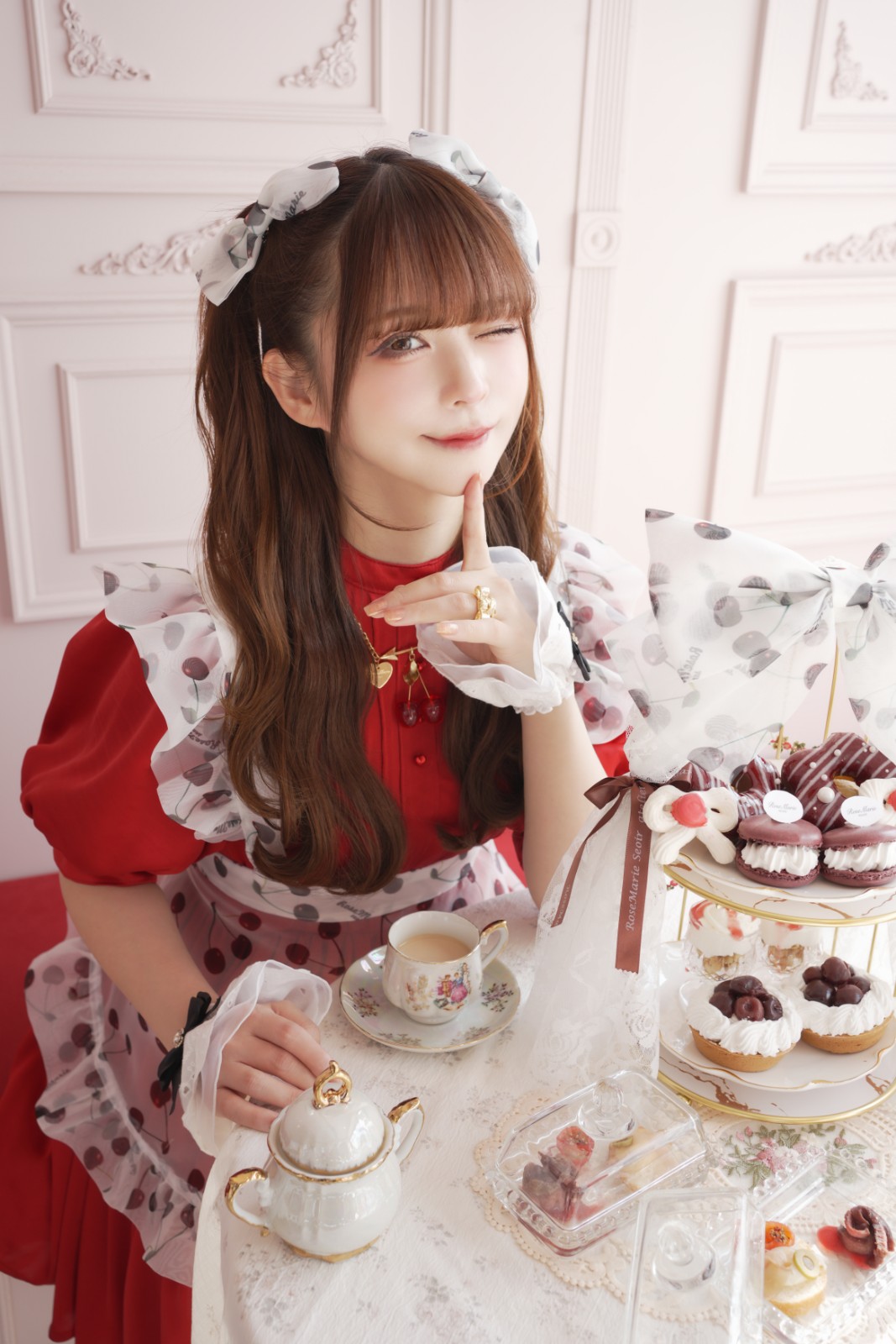 予約商品】cherry doll one-piece dress＆ribbon clip（チェリードール
