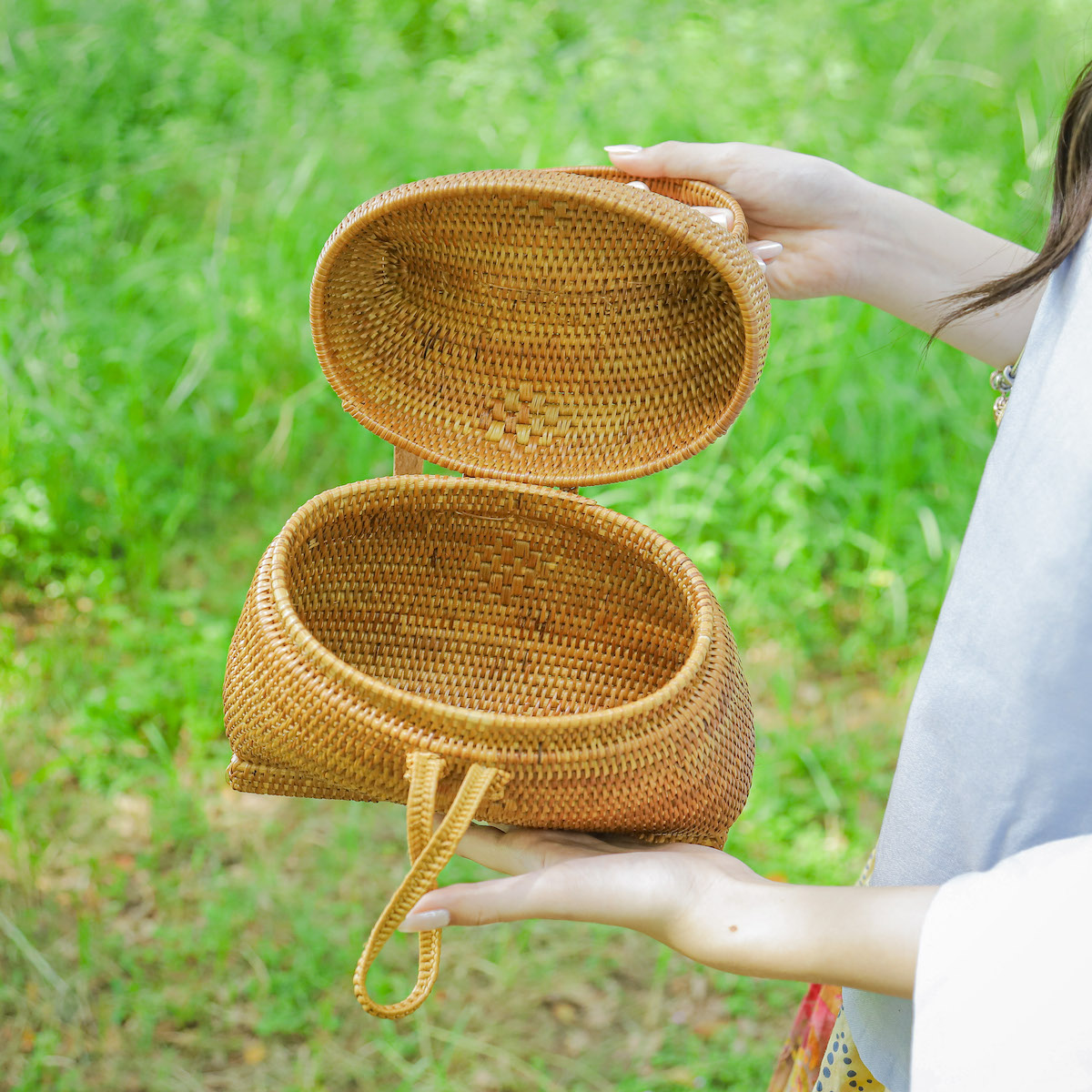 魚かご型バッグ (NAB601) Rosily(ロージリー) バリ島 アタかごバッグ