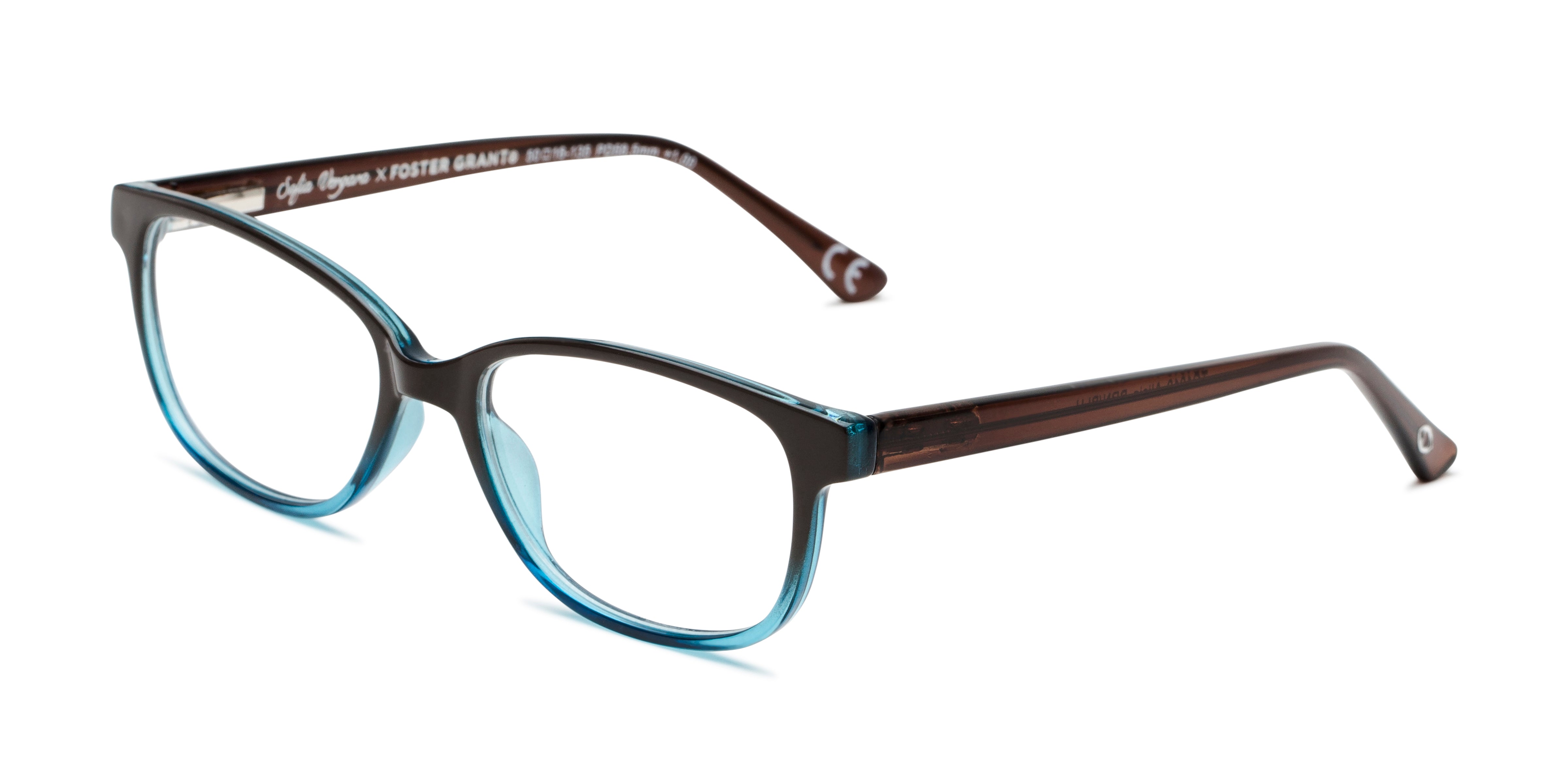 The Alicia - Reading Glasses - Fully Magnified - Brown/Blue