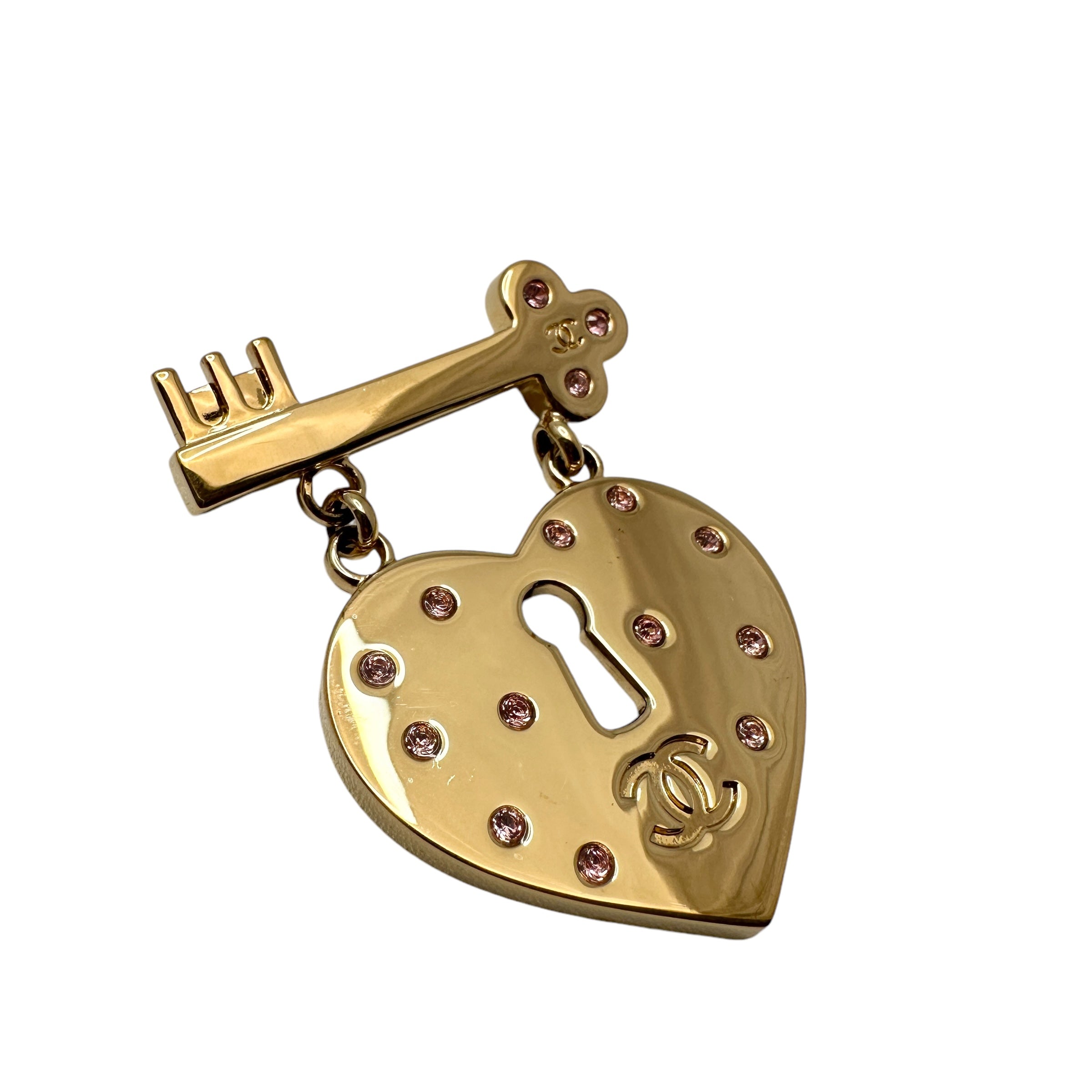 CHANEL シャネル ココマーク ハートロック ブローチ