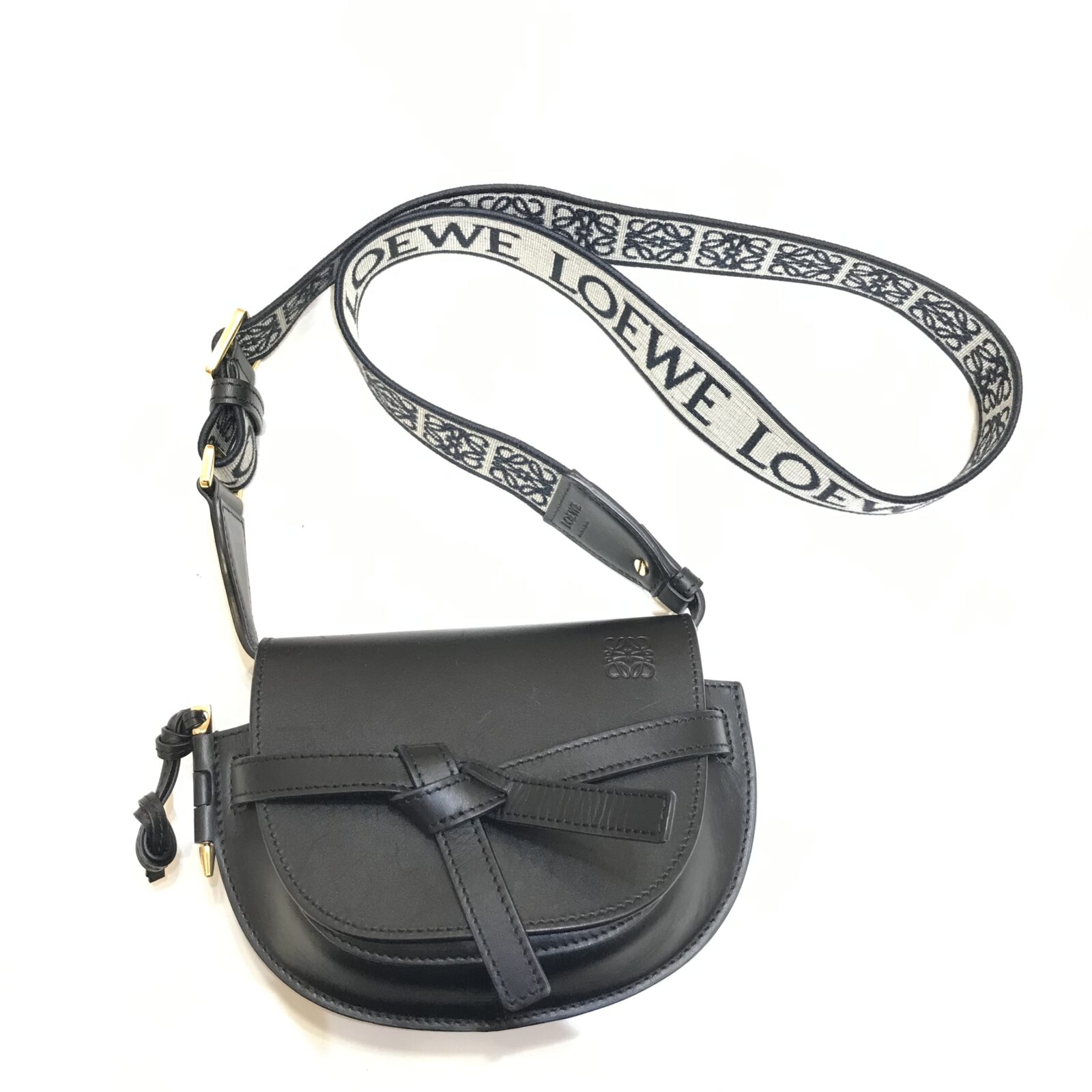 ロエベ ゲートデュアルバッグ ミニ ブラック ショルダーバッグ