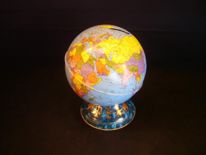 ブリキの貯金箱、地球儀 LCM 4129